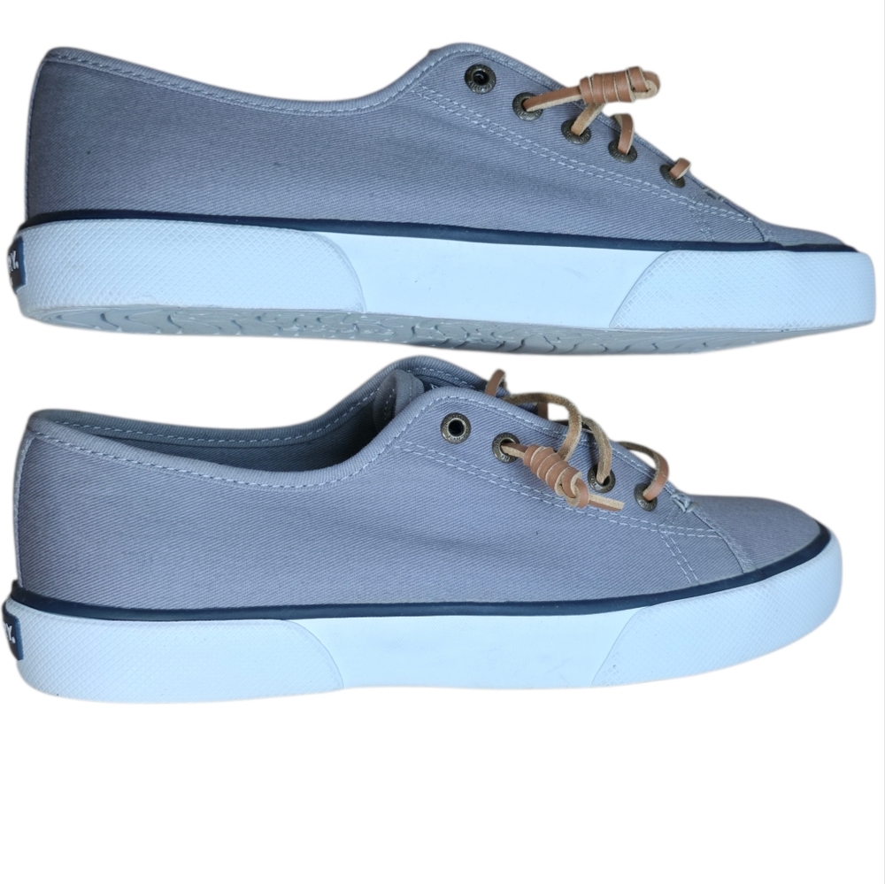 Sperry Top-Sider Women's Light Gray Canvas Sneakers Size 7 - Picture 9 of 11